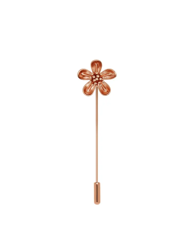 Rose Gold Summer Flower Lapel Pin sold by T.M.Lewin
