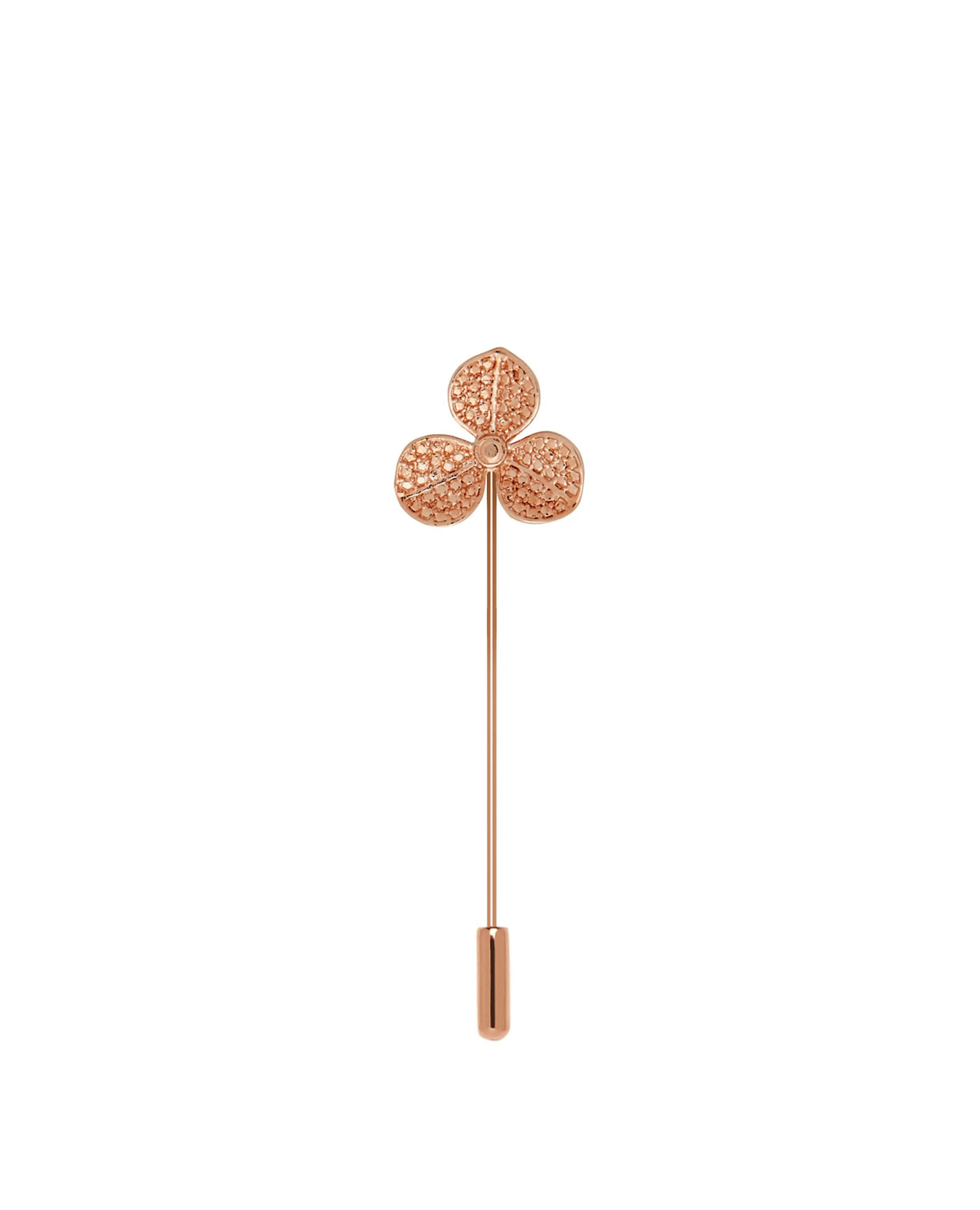 Rose Gold Flower Lapel Pin sold by T.M.Lewin