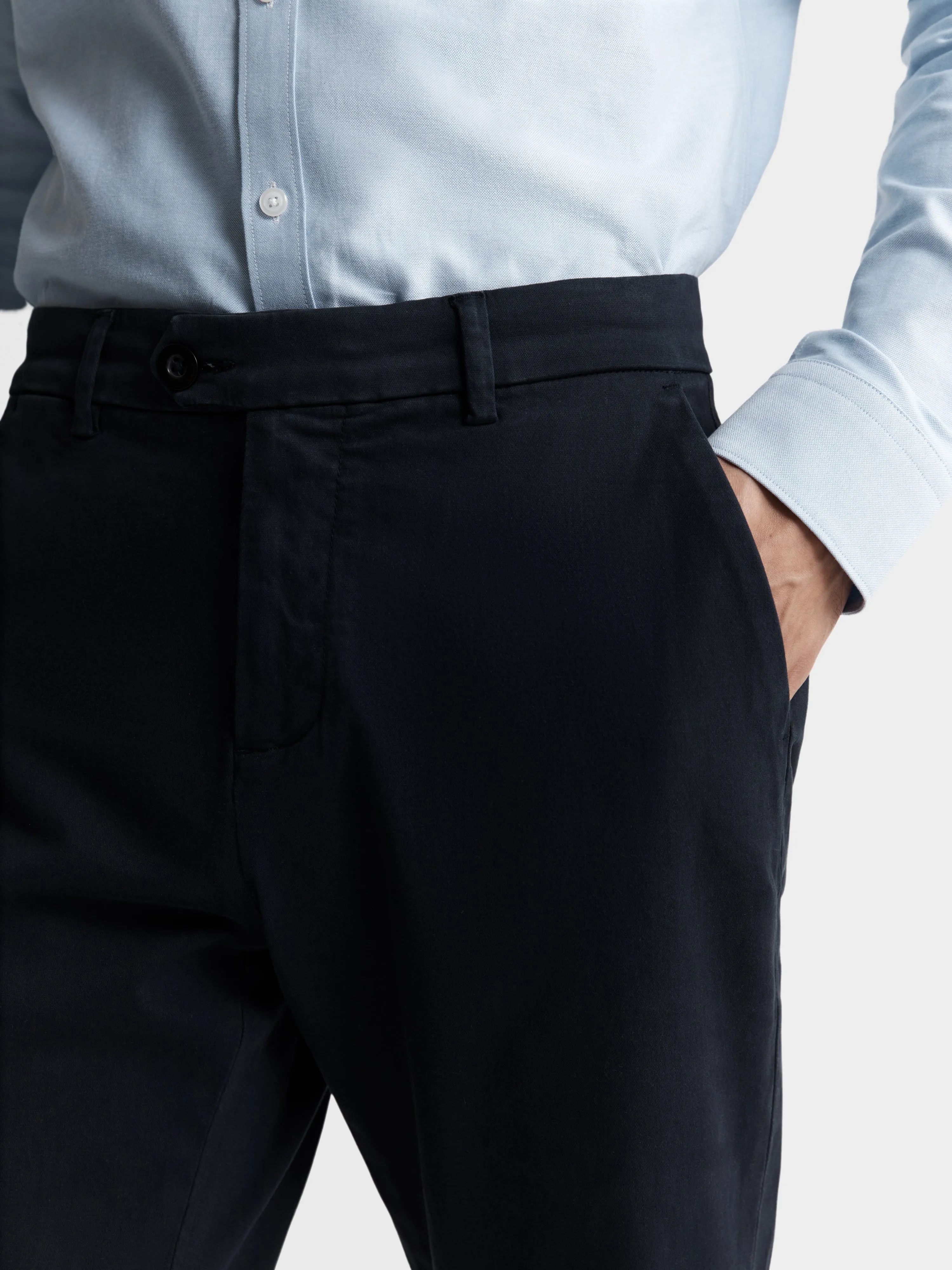Slim Fit Navy Blue Chinos sold by T.M.Lewin product image thumbnail 2