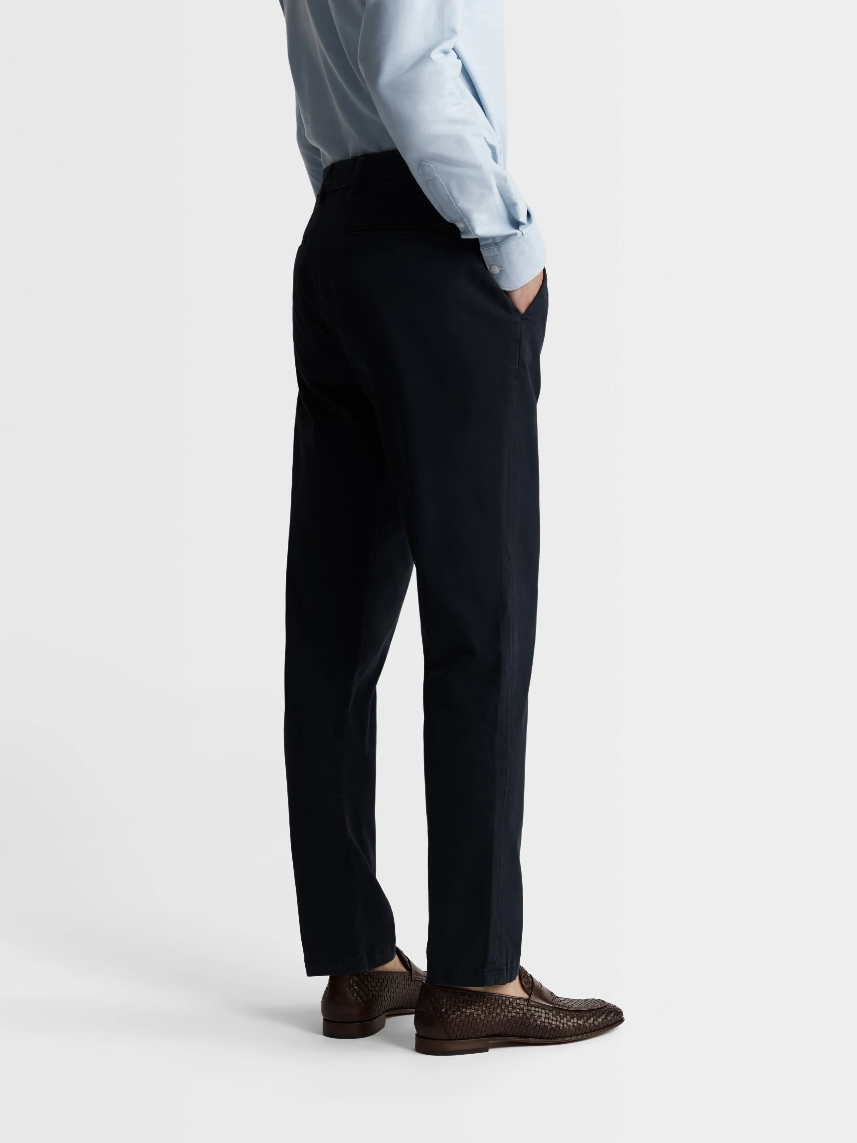 Slim Fit Navy Blue Chinos sold by T.M.Lewin product image thumbnail 4