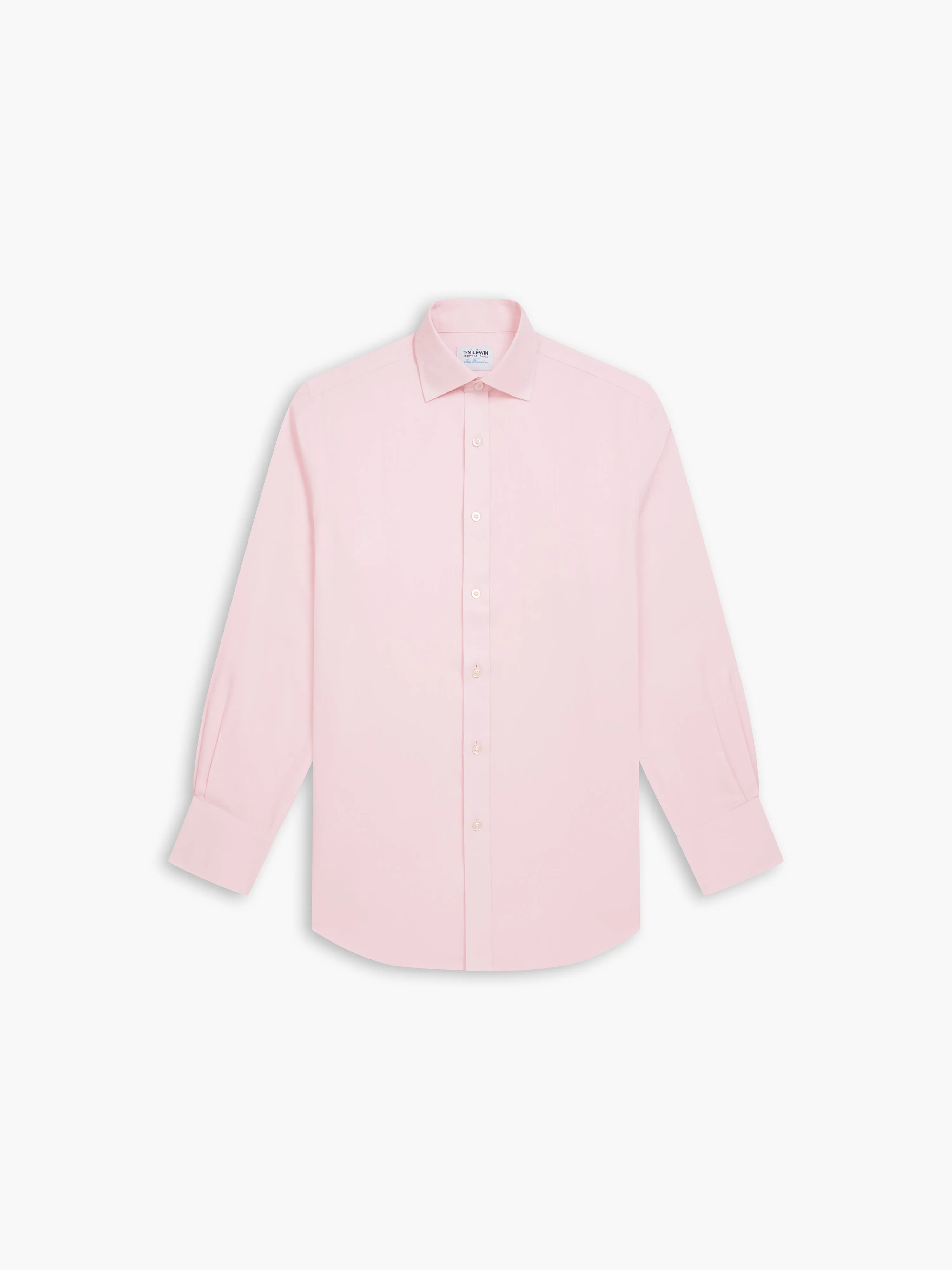 Non-Iron Pink Plain Twill Slim Fit Single Cuff Classic Collar Shirt sold by T.M.Lewin product image thumbnail 2