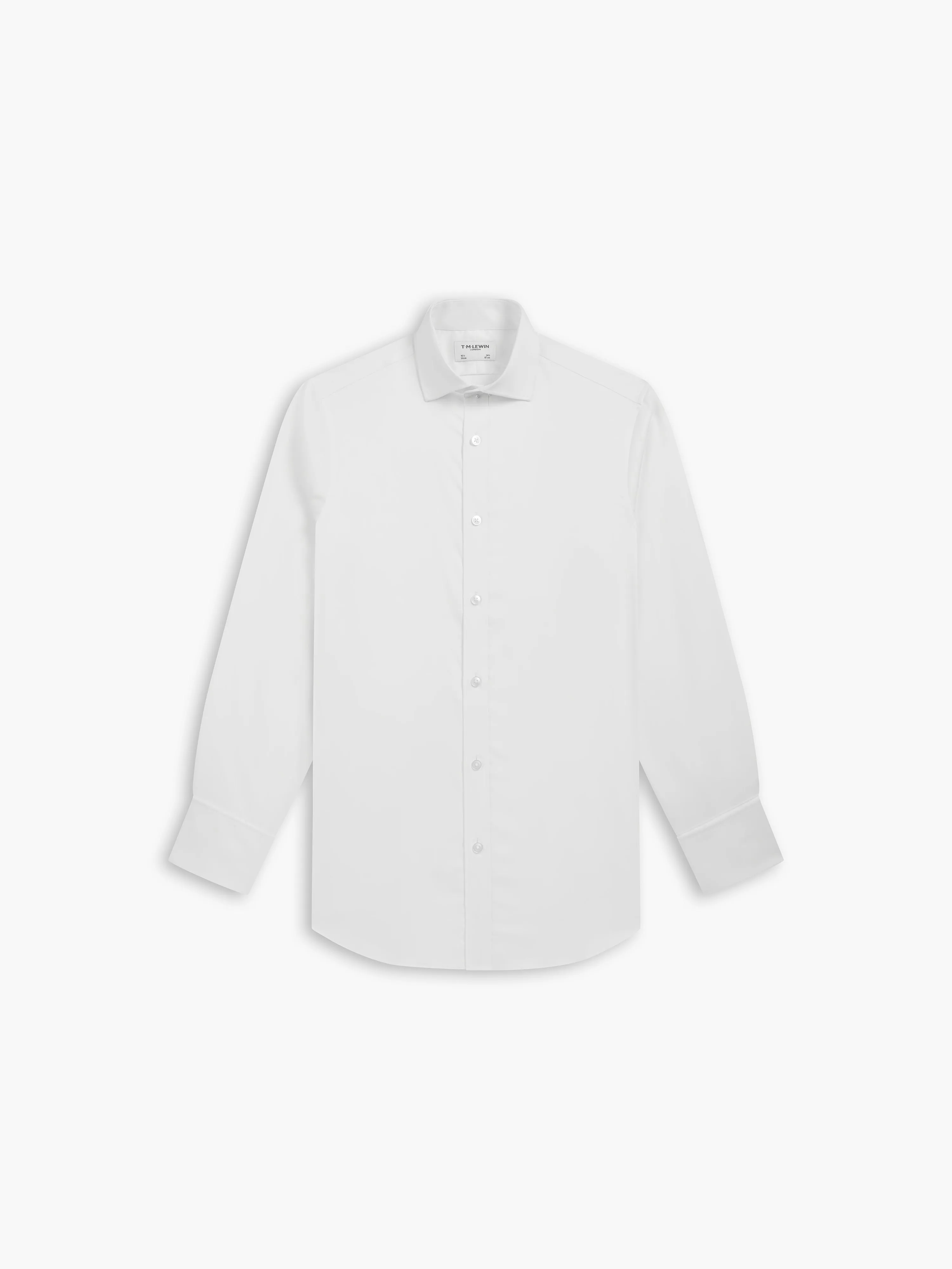 White Fine Twill Regular Fit Double Cuff Classic Collar Shirt sold by T.M.Lewin product image thumbnail 2