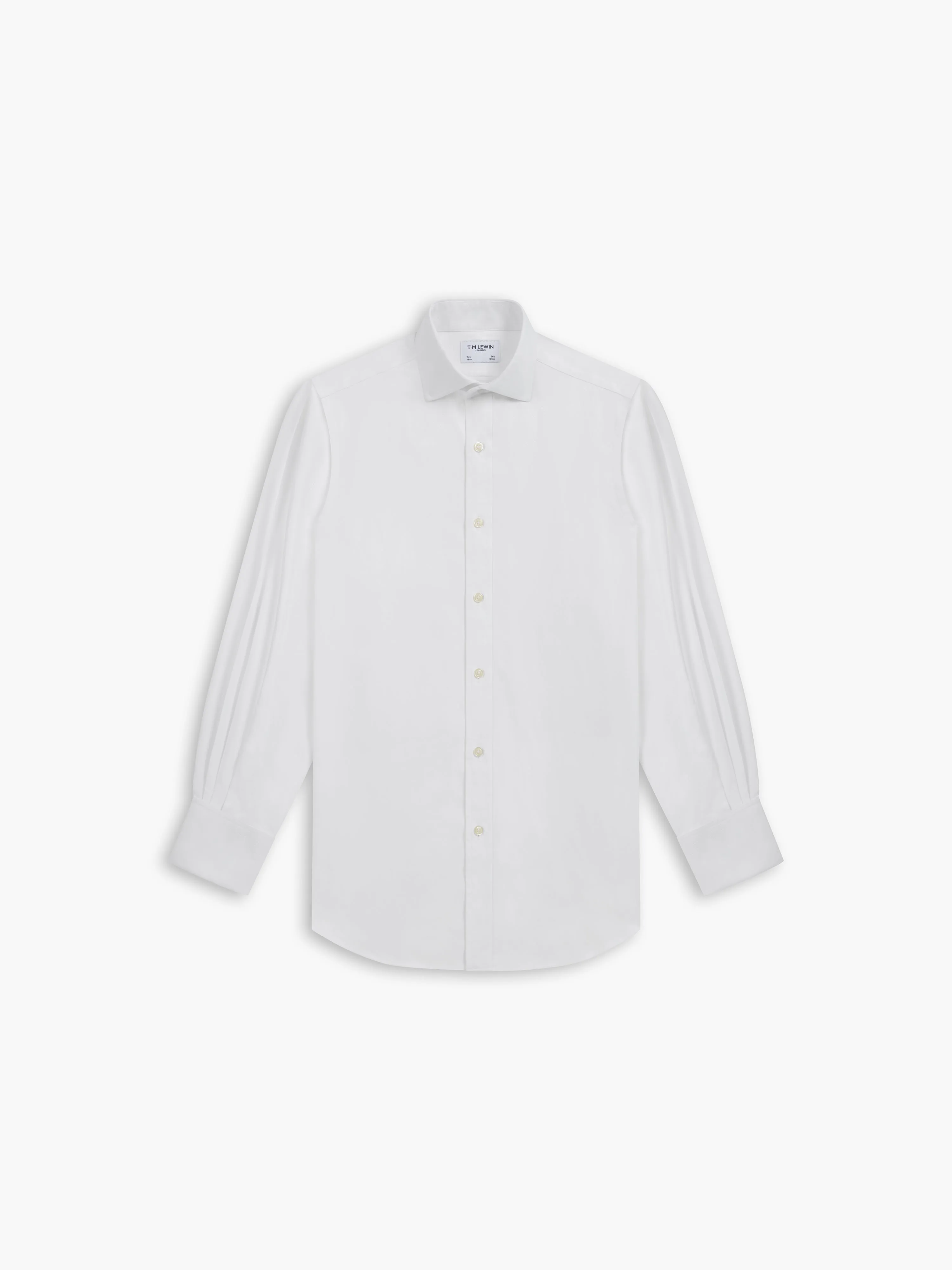 Non-Iron White Left Hand Twill Slim Fit Dual Cuff Semi-Cutaway Collar Shirt sold by T.M.Lewin product image thumbnail 2