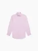 Non-Iron Lilac Herringbone Fitted Single Cuff Semi-Cutaway Collar Shirt sold by T.M.Lewin