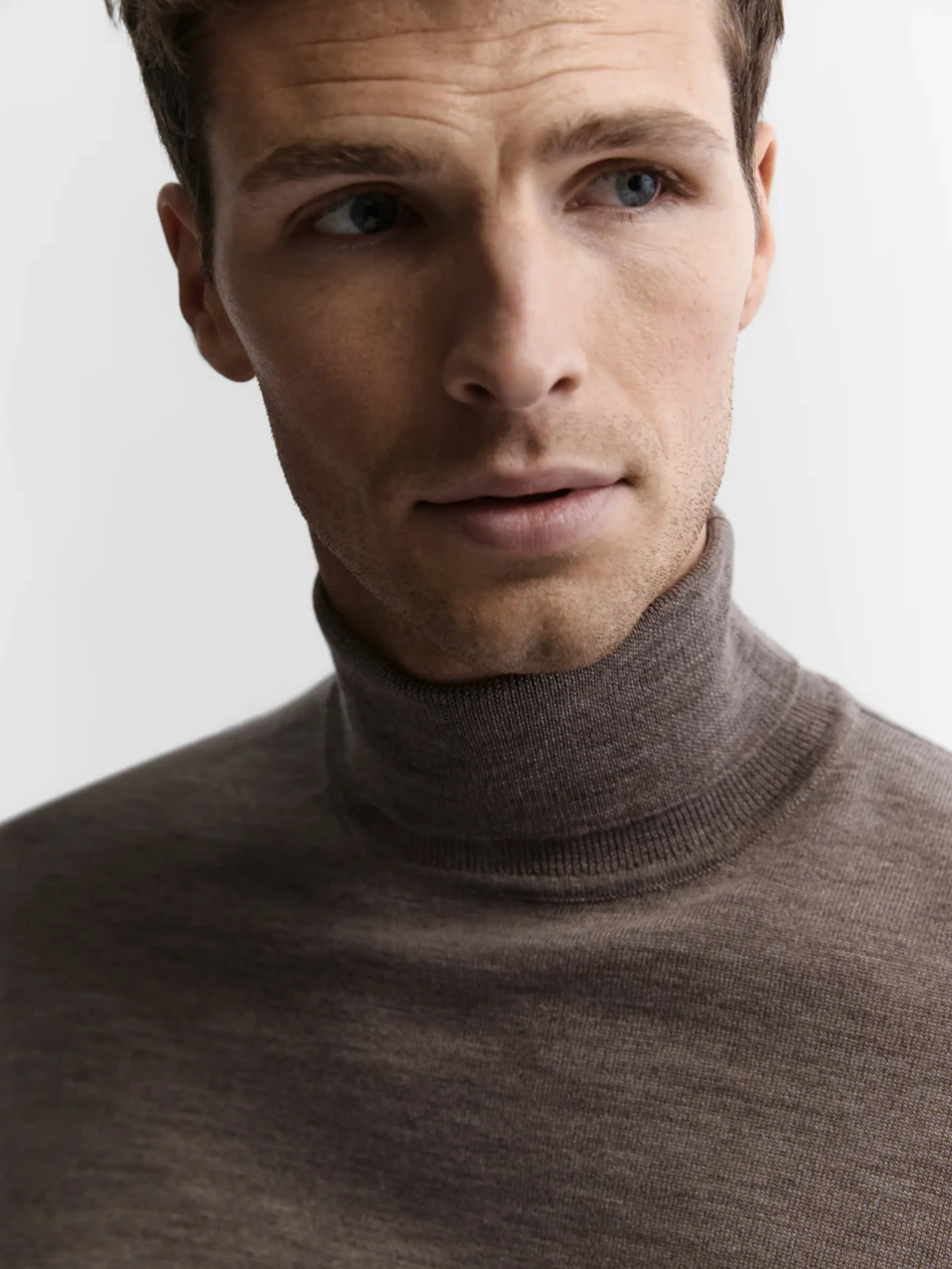 Merino Wool Roll Neck Jumper - Neutral sold by T.M.Lewin product image thumbnail 2