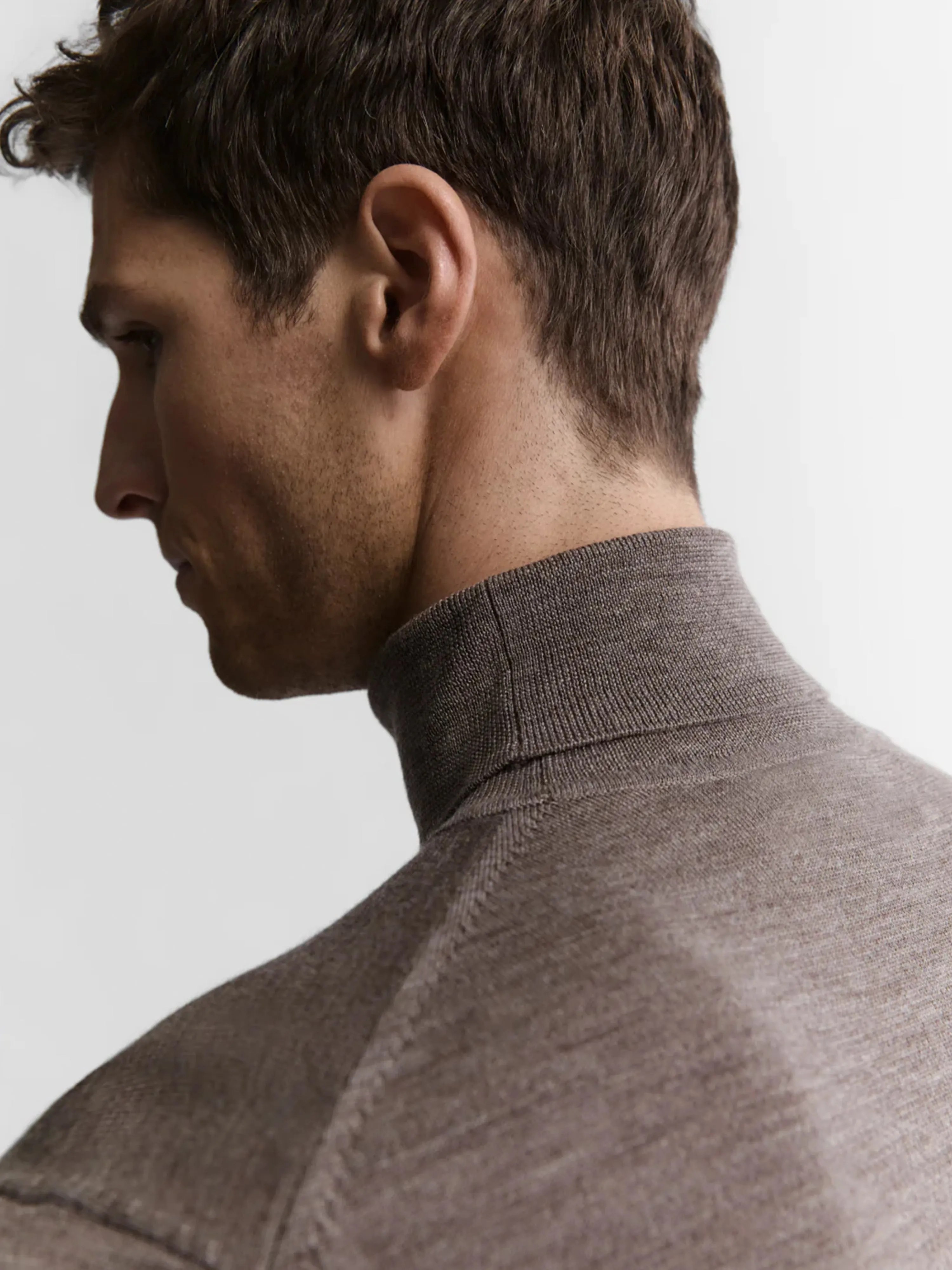 Merino Wool Roll Neck Jumper - Neutral sold by T.M.Lewin product image thumbnail 3