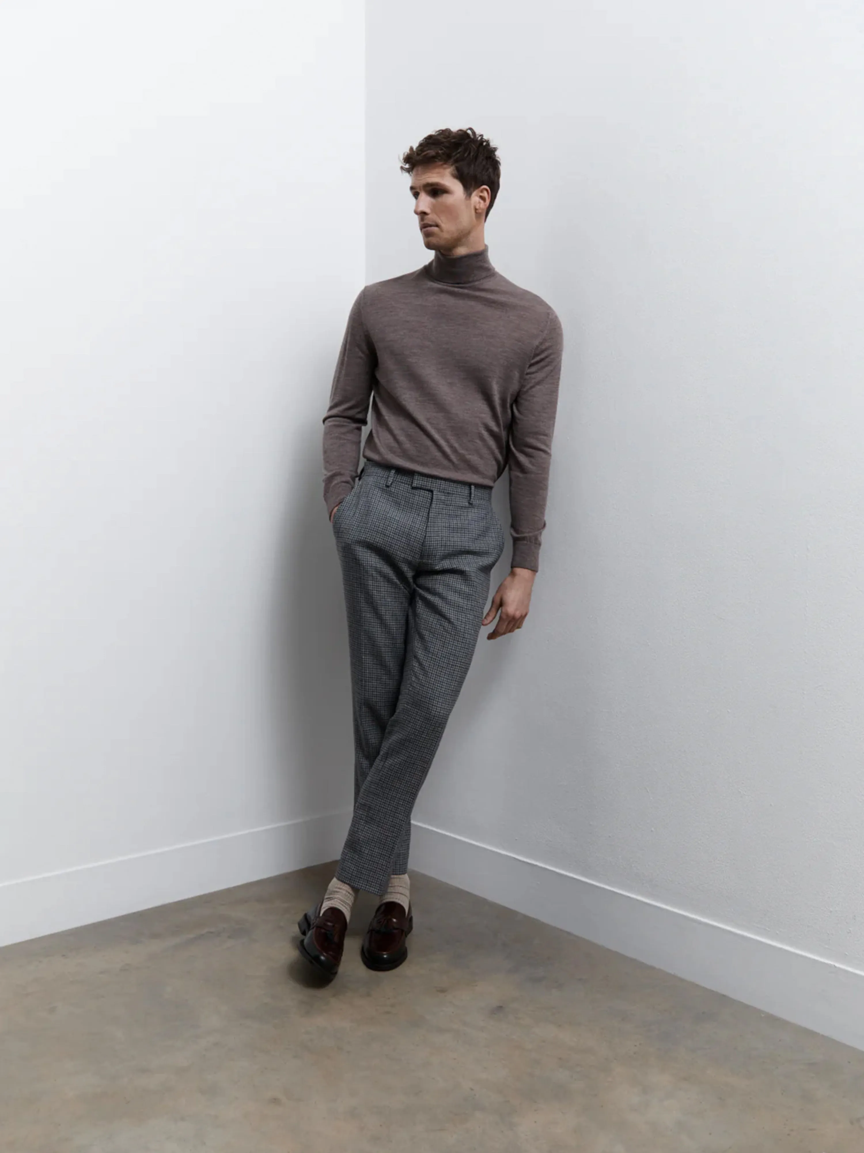 Merino Wool Roll Neck Jumper - Neutral sold by T.M.Lewin