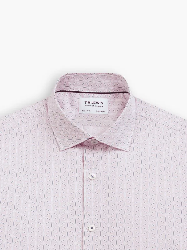 Max Cool Pink Kaleidoscope Print Twill Slim Fit Single Cuff Classic Collar Shirt sold by T.M.Lewin