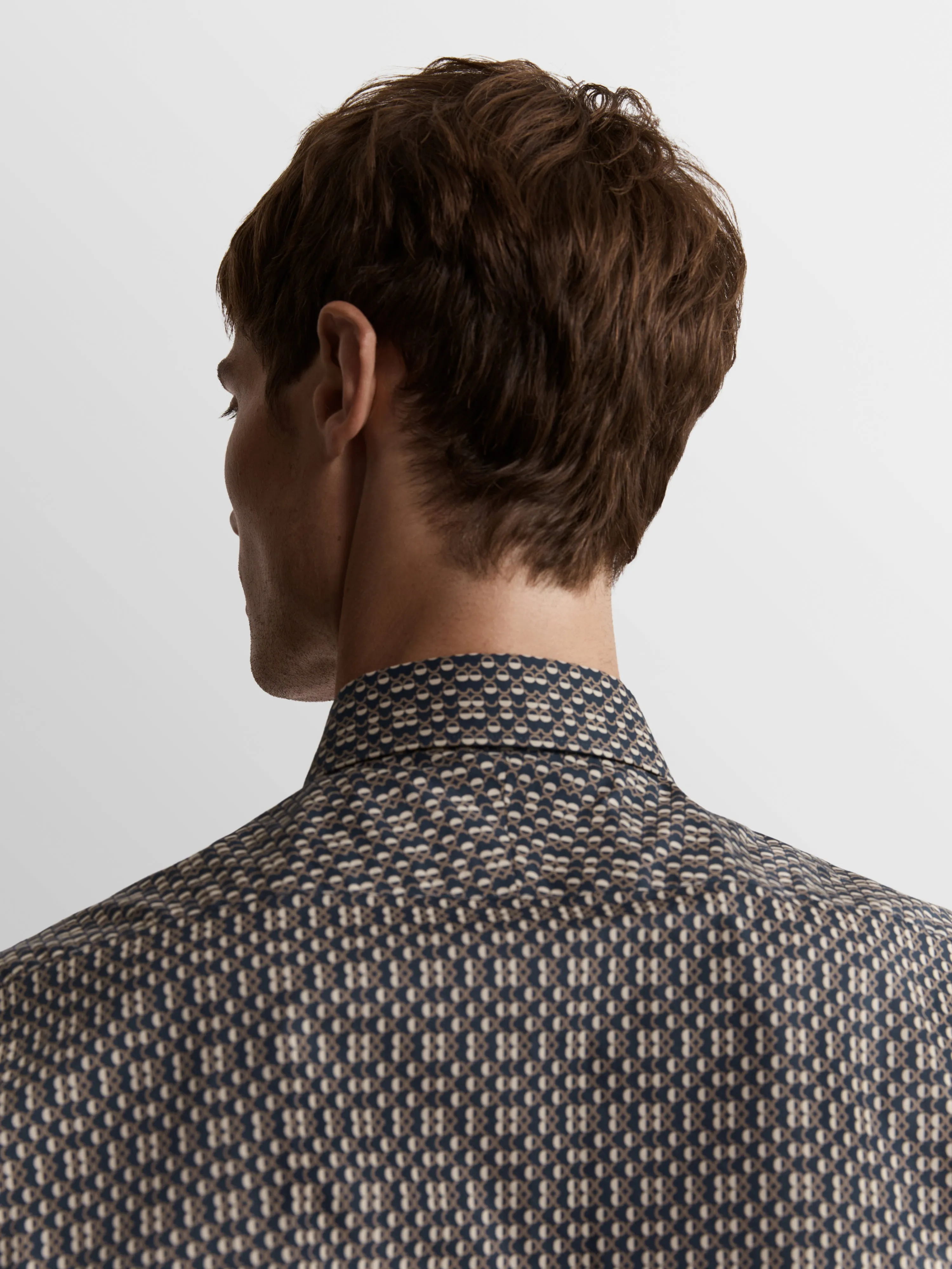 The Printed Poplin Slim Fit Shirt sold by T.M.Lewin product image thumbnail 3