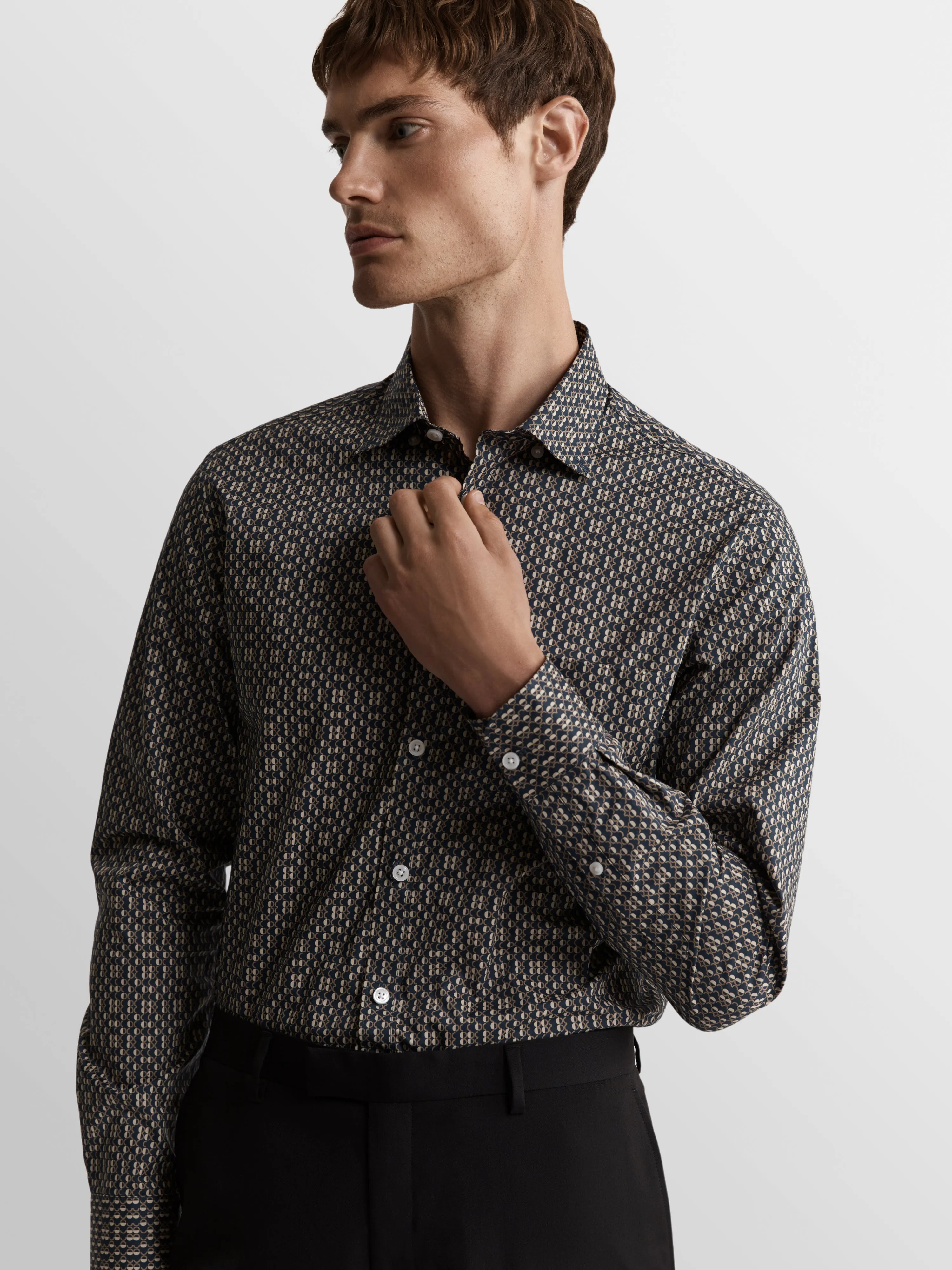 The Printed Poplin Slim Fit Shirt sold by T.M.Lewin