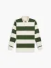 Cotton Rugby Shirt in Khaki Stripe sold by T.M.Lewin