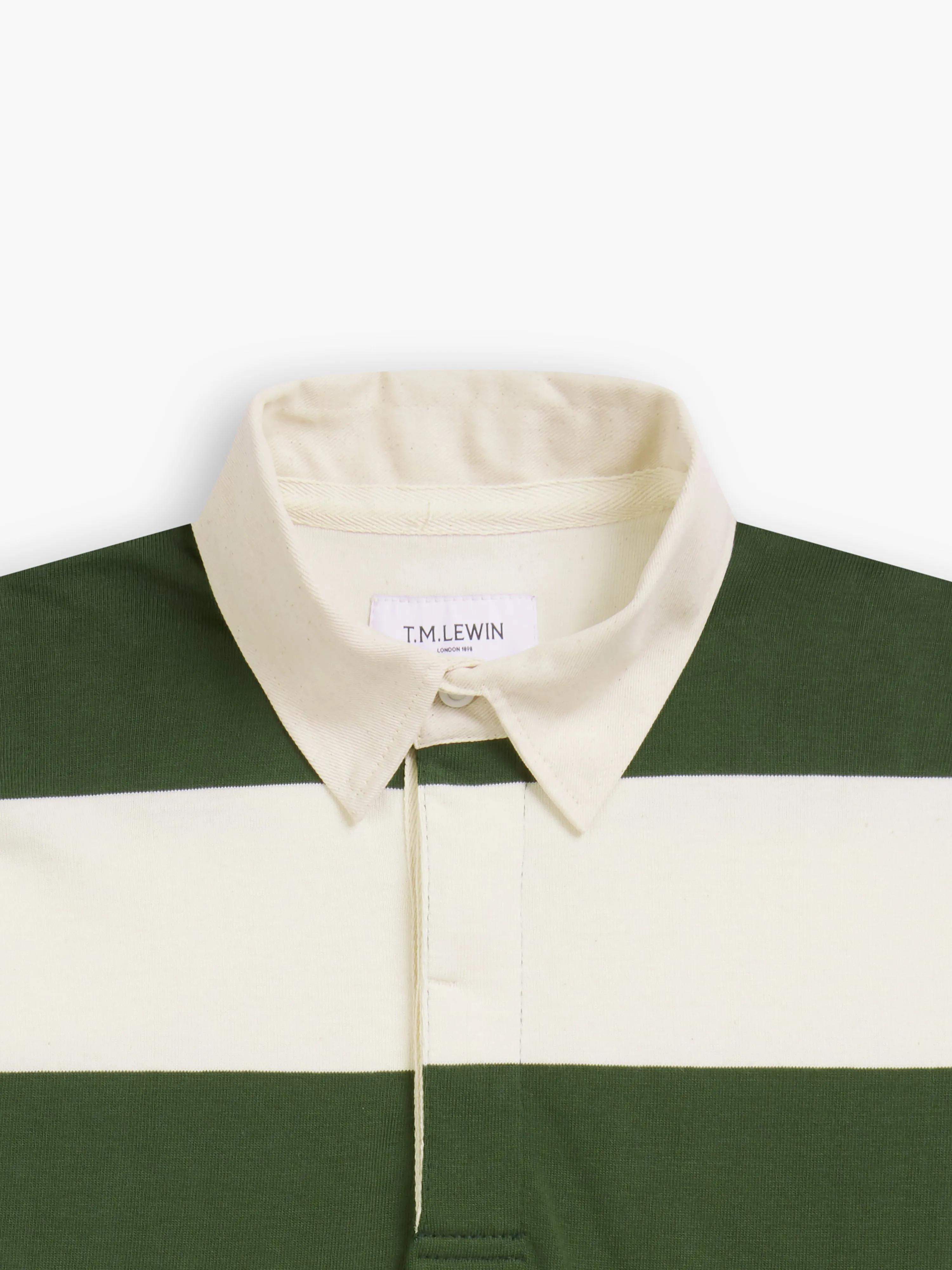 Cotton Rugby Shirt in Khaki Stripe sold by T.M.Lewin product image thumbnail 5