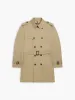 Salisbury Slim Fit Trench Coat in Stone Cotton Blend sold by T.M.Lewin