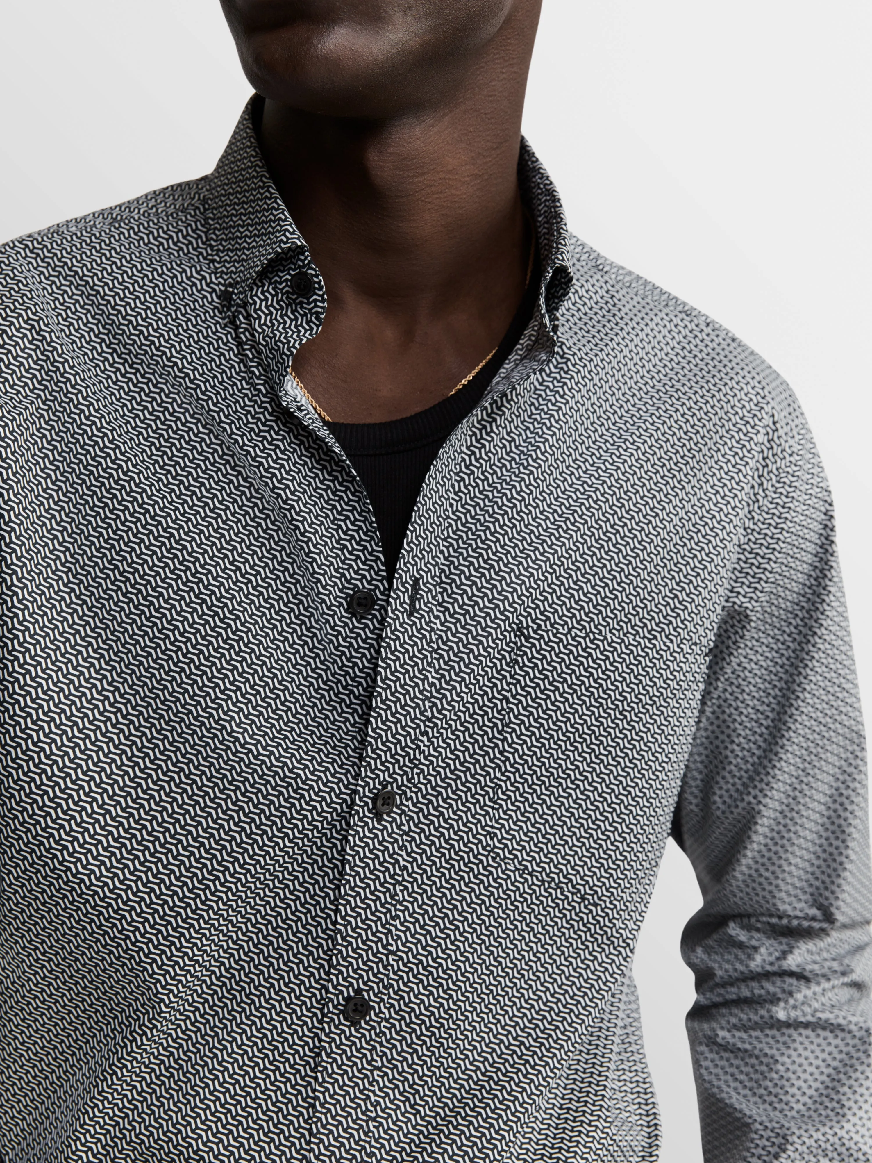 The Printed Poplin Slim Fit Shirt sold by T.M.Lewin product image thumbnail 3