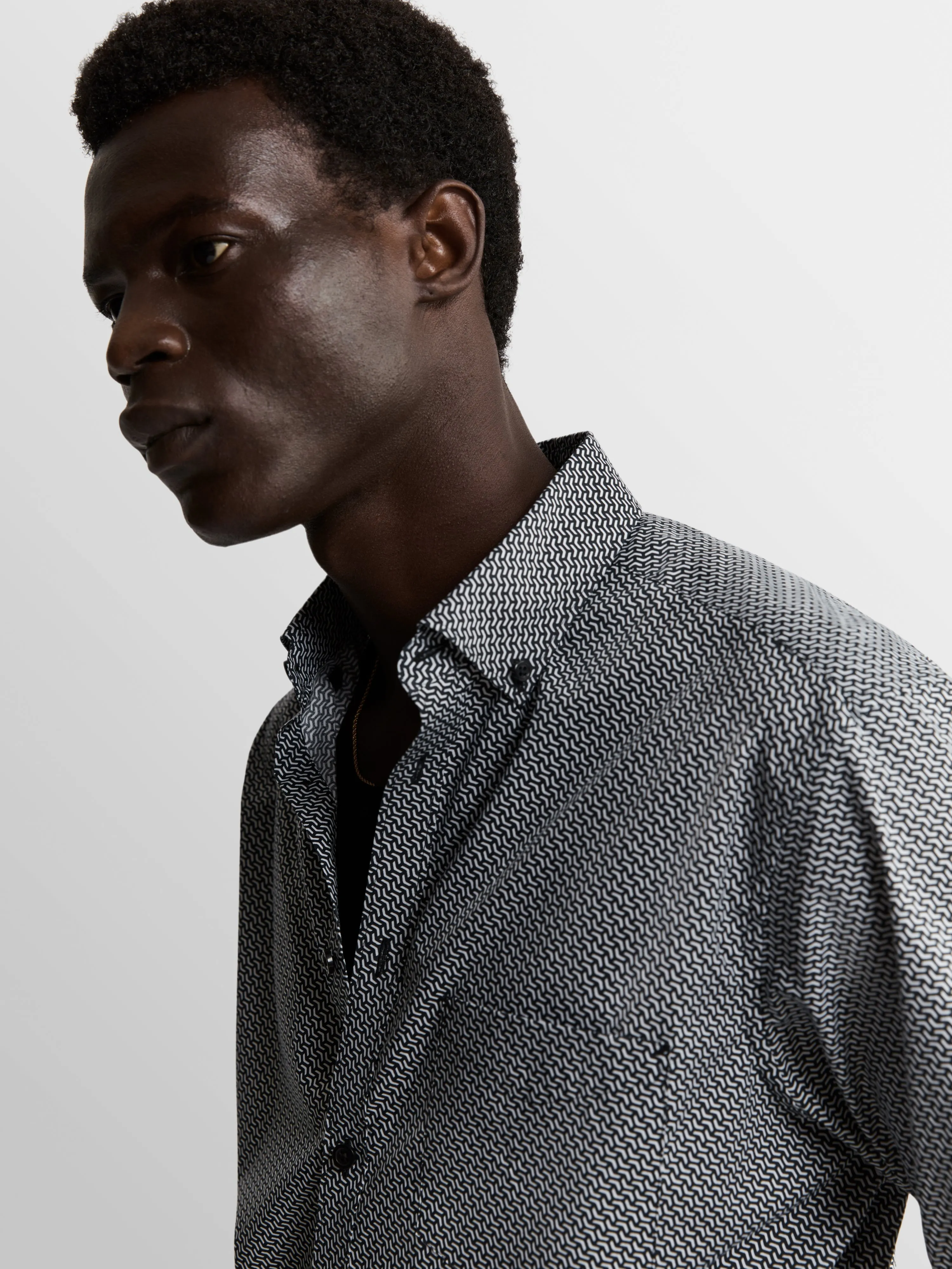 The Printed Poplin Slim Fit Shirt sold by T.M.Lewin