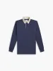 Cotton Rugby Shirt in Navy Blue sold by T.M.Lewin