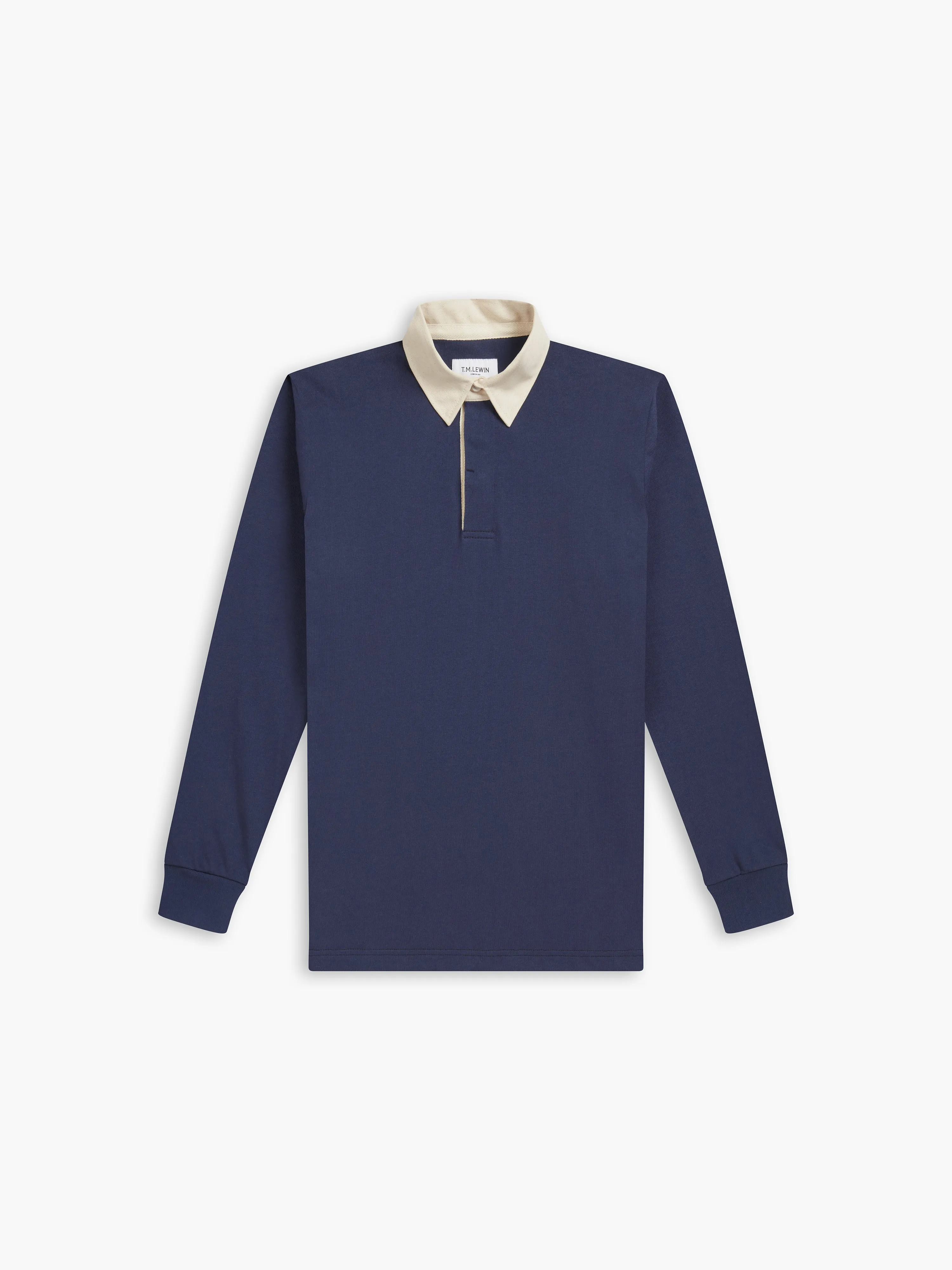 Cotton Rugby Shirt in Navy Blue sold by T.M.Lewin product image thumbnail 5