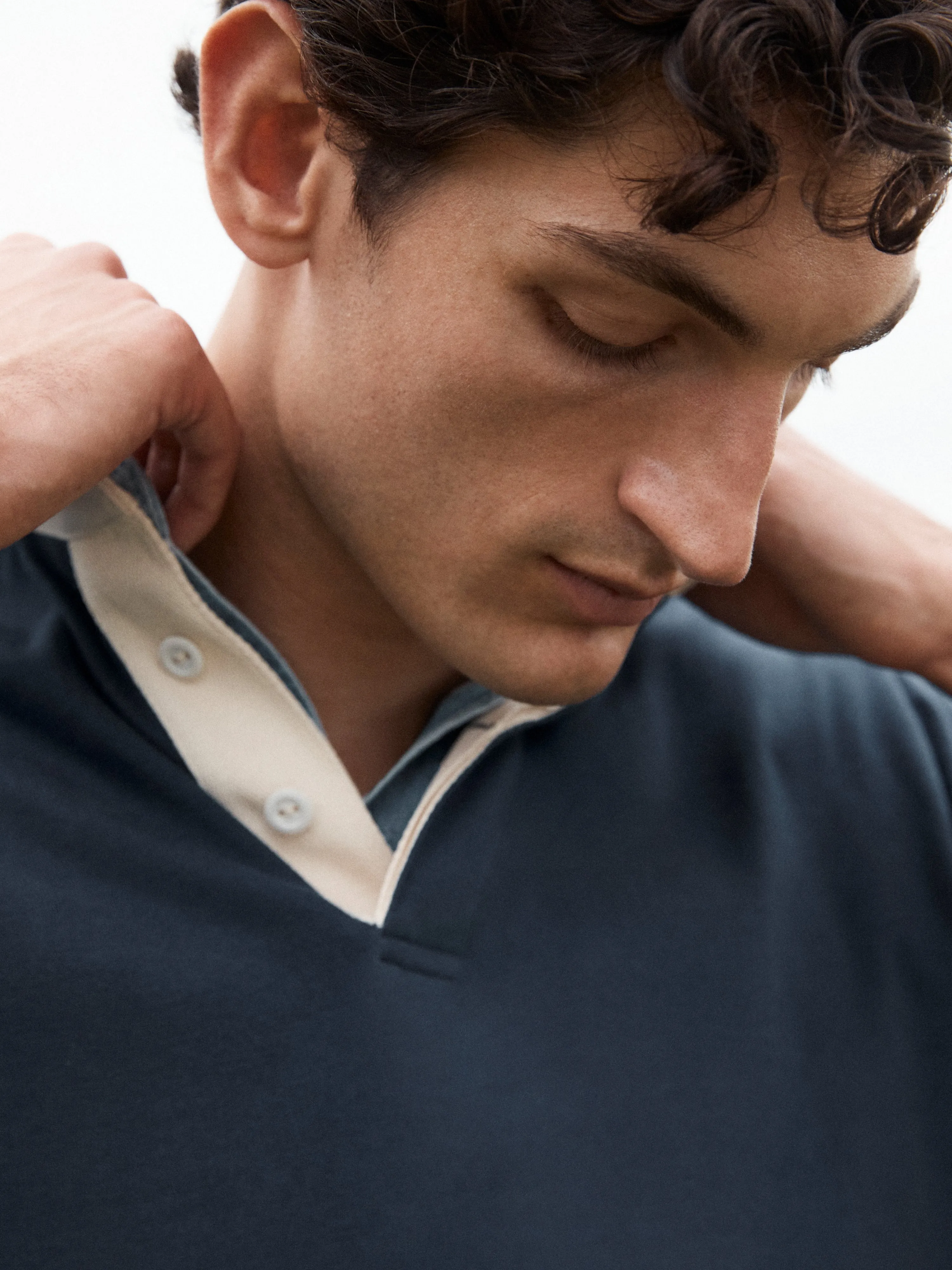 Cotton Rugby Shirt in Navy Blue sold by T.M.Lewin product image thumbnail 2