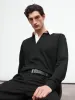 Cotton Rugby Shirt in Black sold by T.M.Lewin