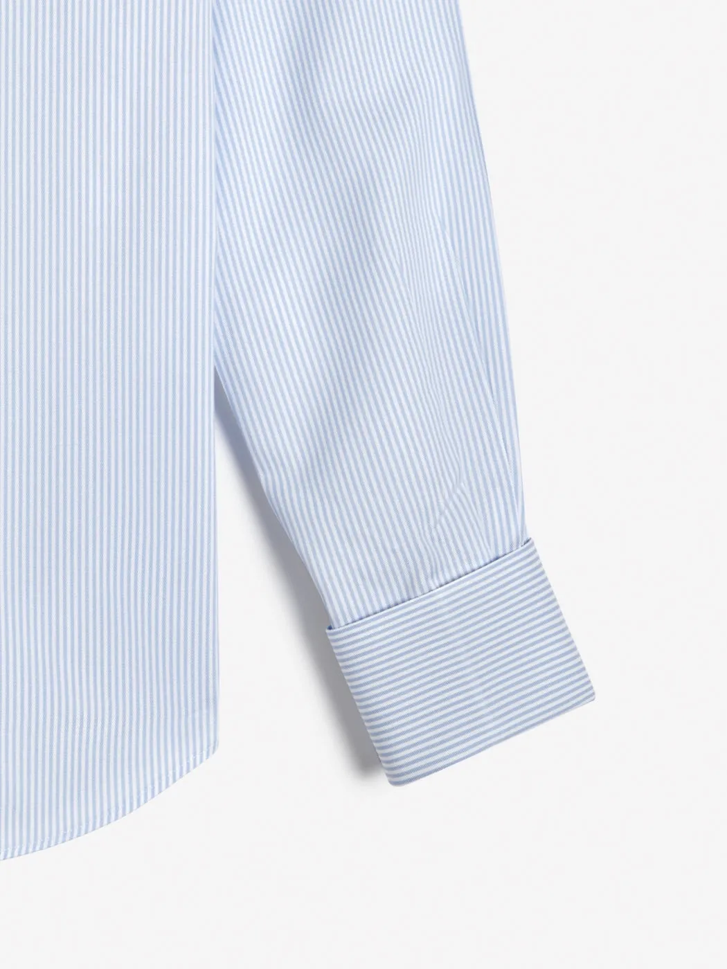 Non-Iron Blue Bengal Stripe Twill Fitted Double Cuff Classic Collar Shirt sold by T.M.Lewin product image thumbnail 3