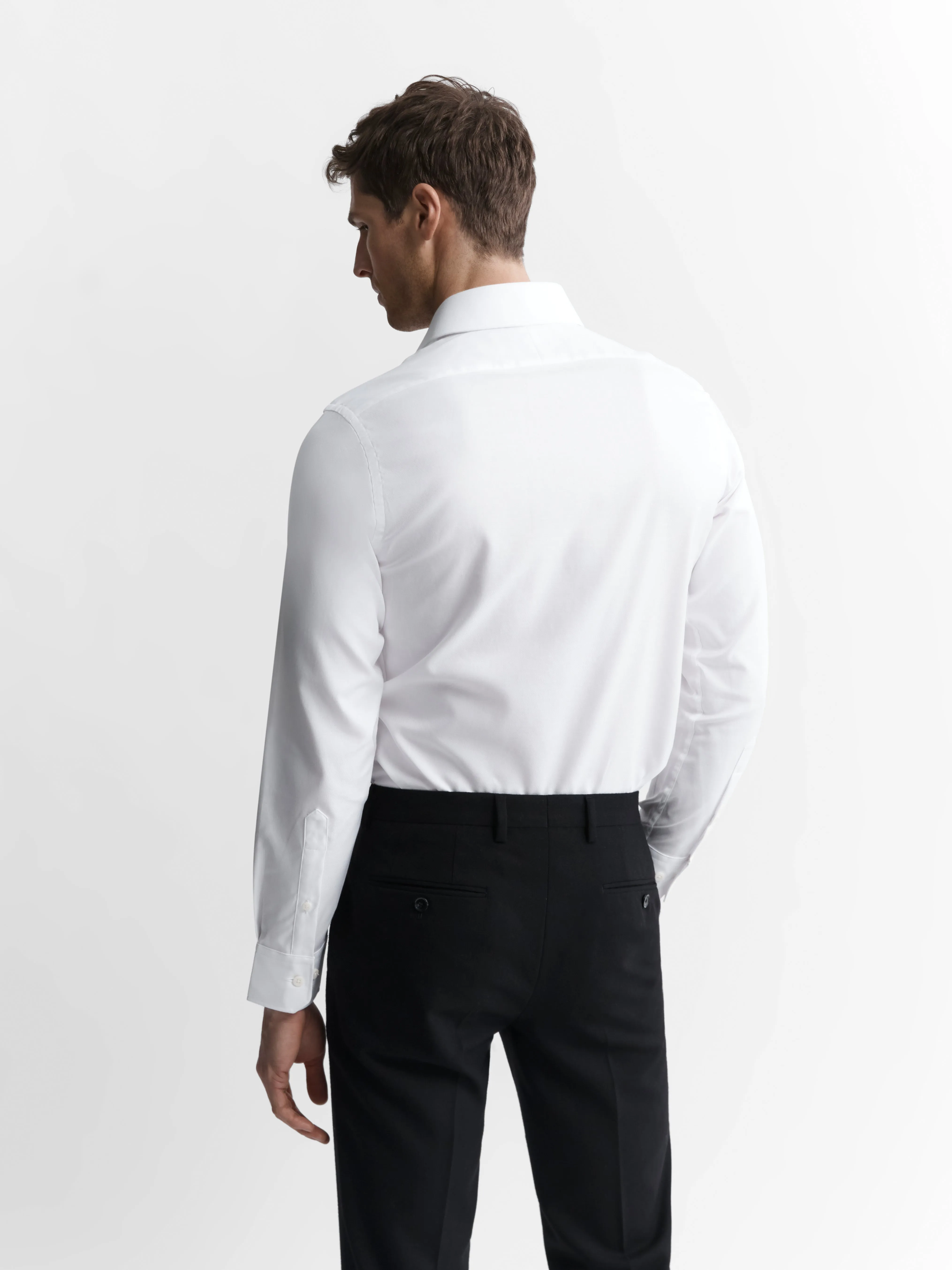 Non-Iron White Twill Slim Fit Single Cuff Classic Collar Shirt sold by T.M.Lewin product image thumbnail 2