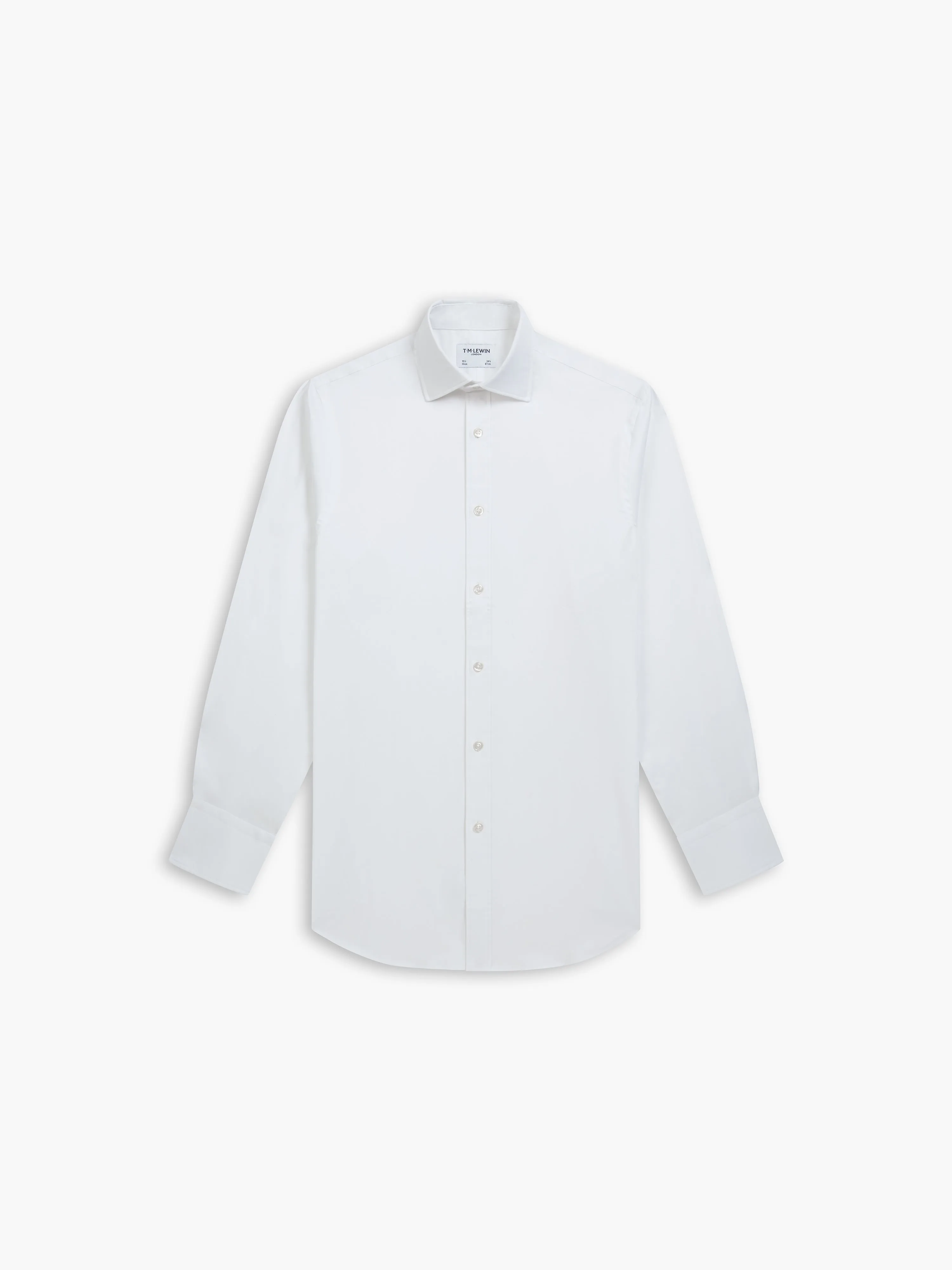 White Bold Twill Super Fitted Single Cuff Classic Collar Shirt sold by T.M.Lewin product image thumbnail 2