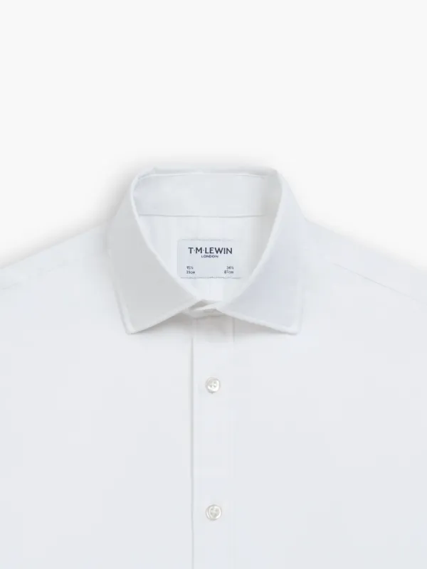 White Bold Twill Super Fitted Single Cuff Classic Collar Shirt sold by T.M.Lewin