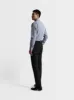 Non-Iron Navy Blue Mini Gingham Poplin Fitted Single Cuff Classic Collar Shirt sold by T.M.Lewin