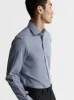 Non-Iron Navy Blue Mini Gingham Poplin Fitted Single Cuff Classic Collar Shirt sold by T.M.Lewin