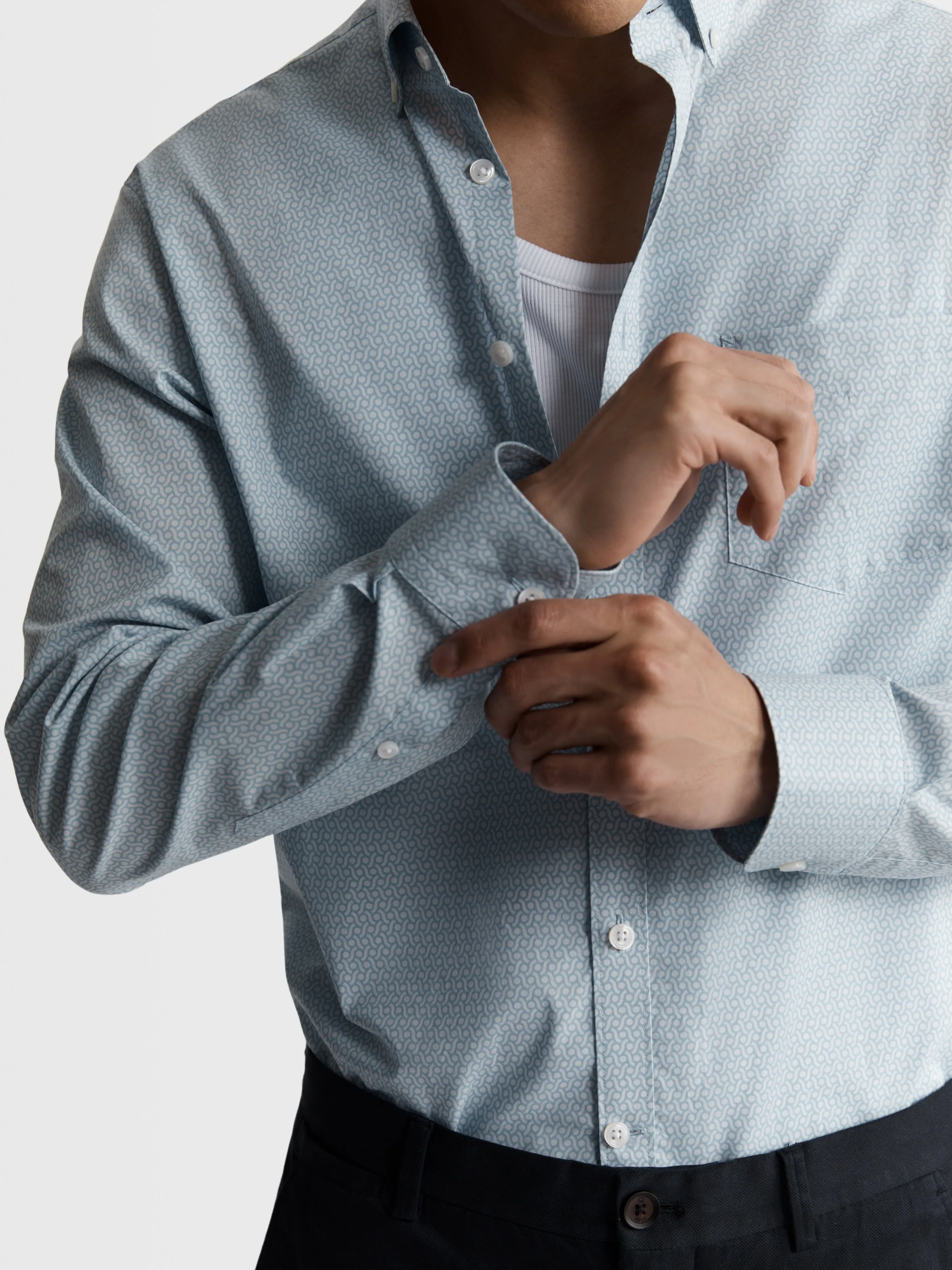 The Printed Poplin Slim Fit Shirt sold by T.M.Lewin product image thumbnail 3