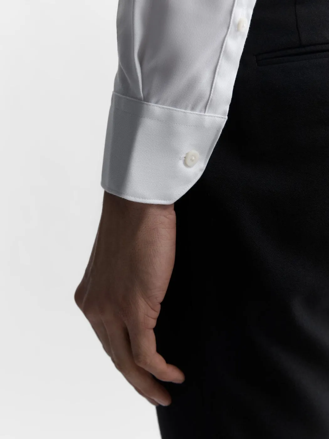 Non-Iron White Twill Super Fitted Single Cuff Classic Collar Shirt sold by T.M.Lewin product image thumbnail 5