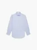 Non-Iron Light Blue Chalk Stripe Twill Slim Fit Single Cuff Classic Collar Shirt sold by T.M.Lewin