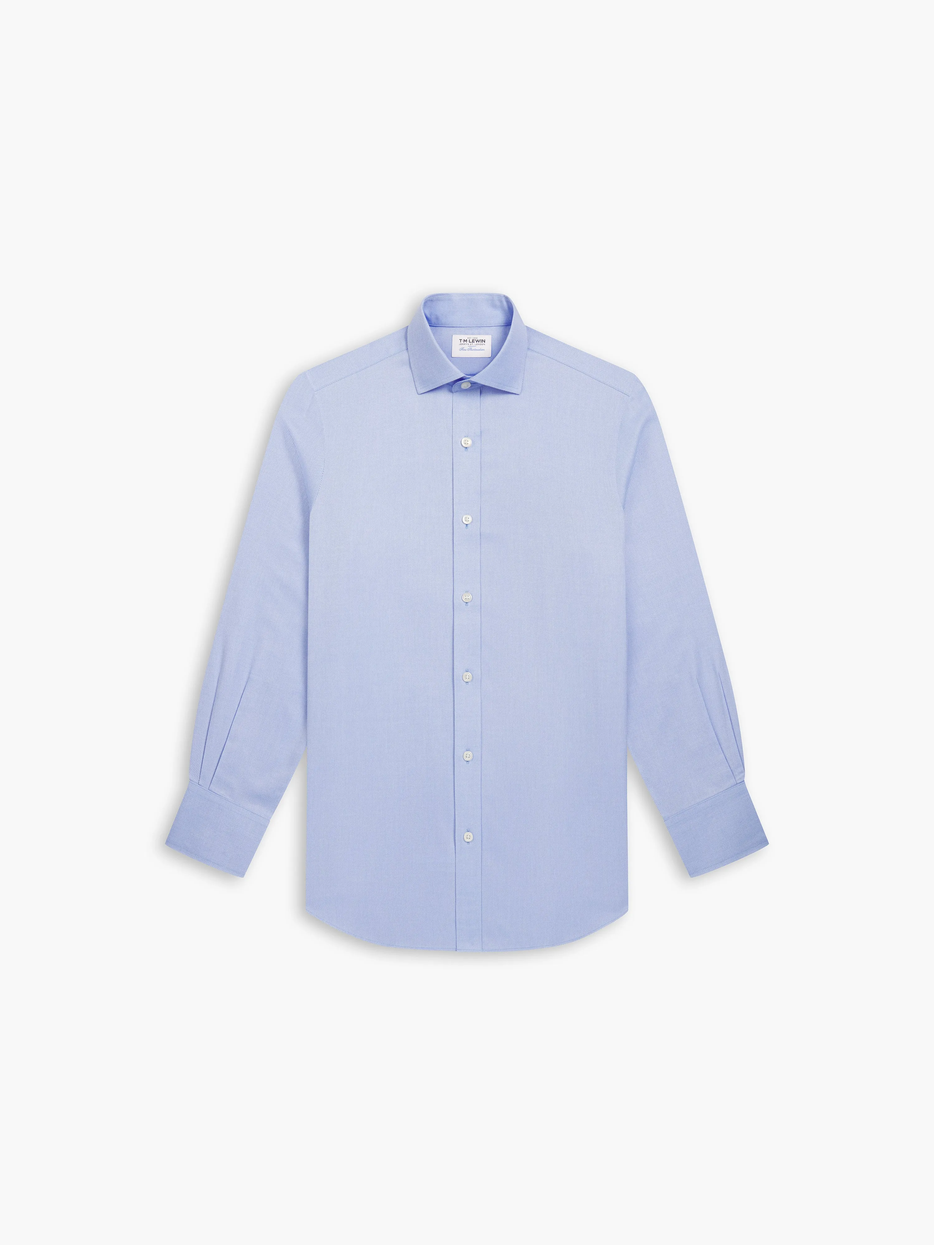 Non-Iron Blue Plain Royal Oxford Slim Fit Single Cuff Classic Collar Shirt sold by T.M.Lewin product image thumbnail 2
