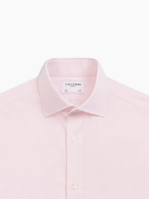 Non-Iron Pink Micro Pinstripe Plain Weave Slim Fit Single Cuff Semi-Cutaway Collar Shirt sold by T.M.Lewin