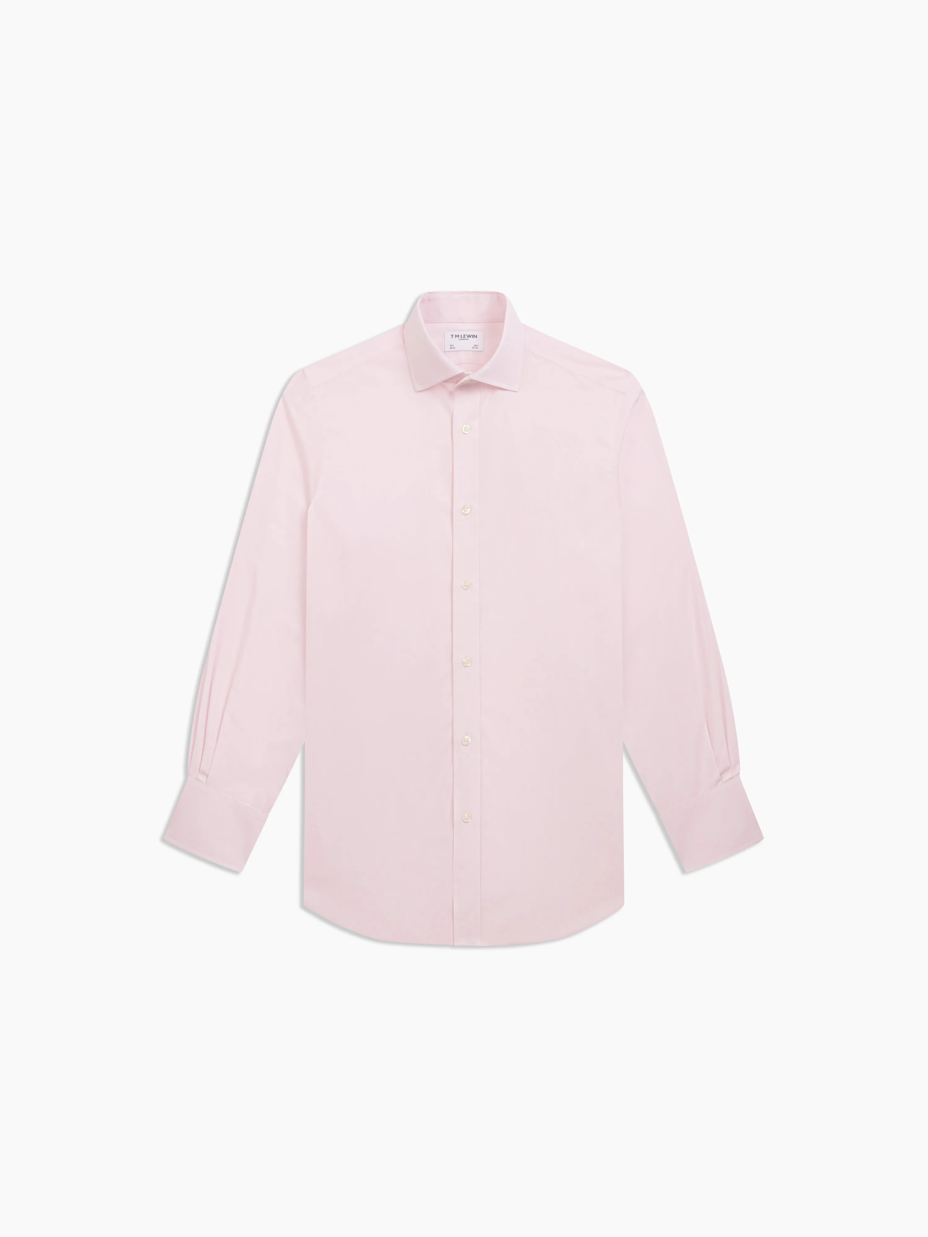 Non-Iron Pink Micro Pinstripe Plain Weave Slim Fit Single Cuff Semi-Cutaway Collar Shirt sold by T.M.Lewin product image thumbnail 2