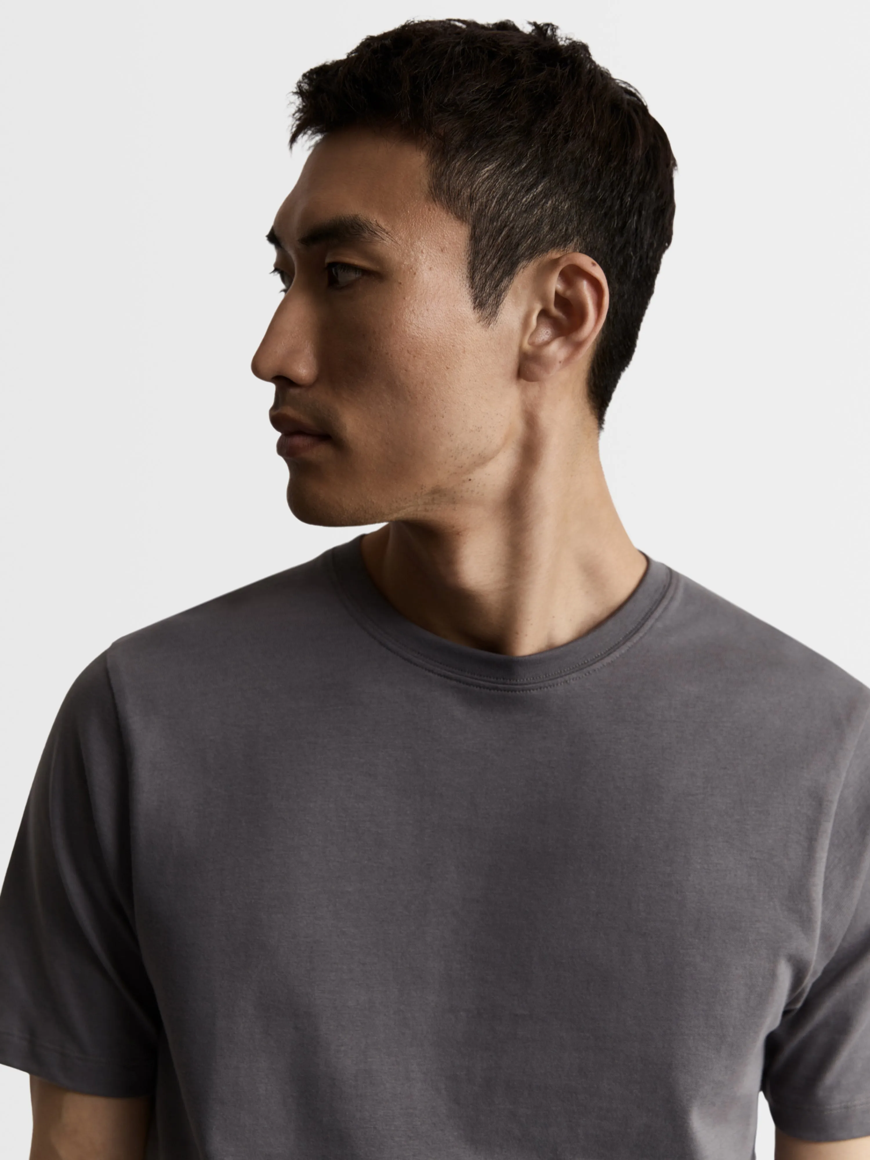 Grey Organic Cotton Crew Neck T-Shirt sold by T.M.Lewin product image thumbnail 2