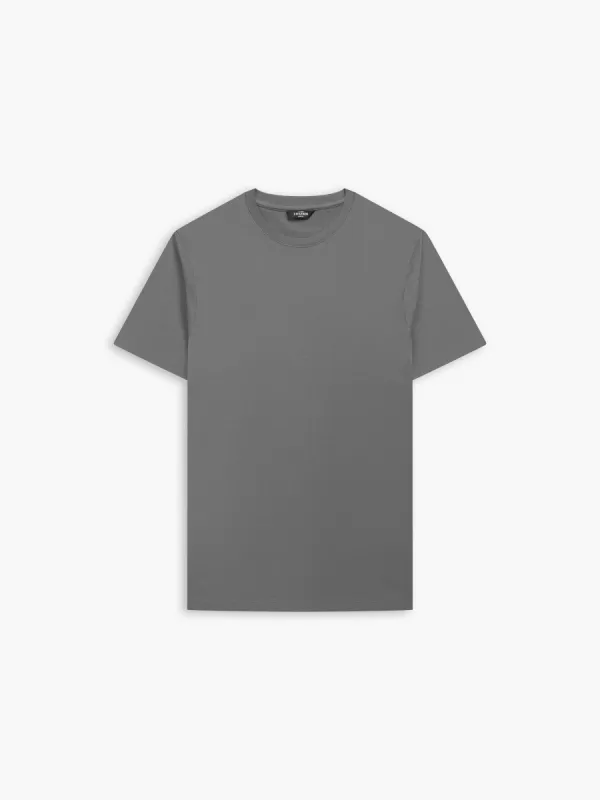 Grey Organic Cotton Crew Neck T-Shirt sold by T.M.Lewin