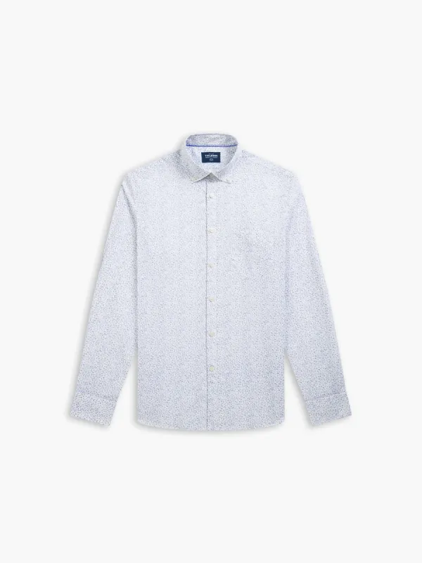 Slim Fit White and Blue Ditsy Floral Print Shirt sold by T.M.Lewin