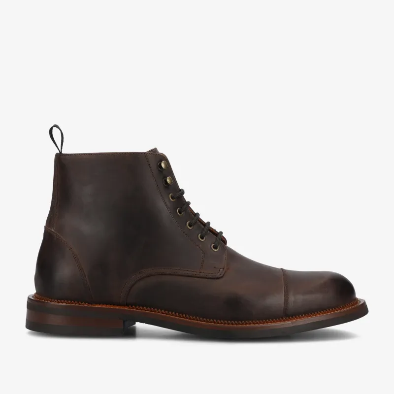 The Rome Boot in Dark Brown sold by Taft