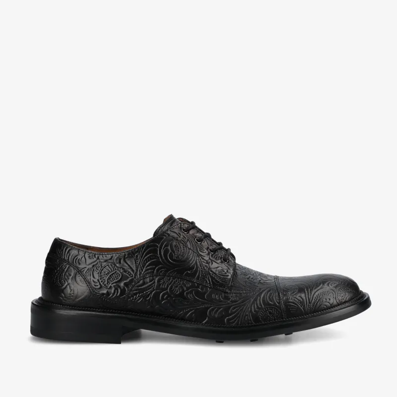 The Rome Shoe in Noir Viejo sold by Taft