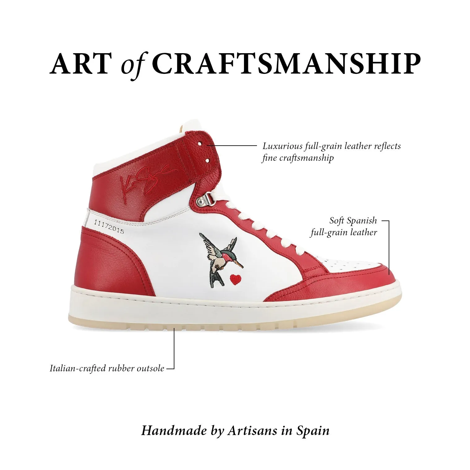 The Rapido High-top Sneaker in Red Hummingbird sold by Taft product image thumbnail 3