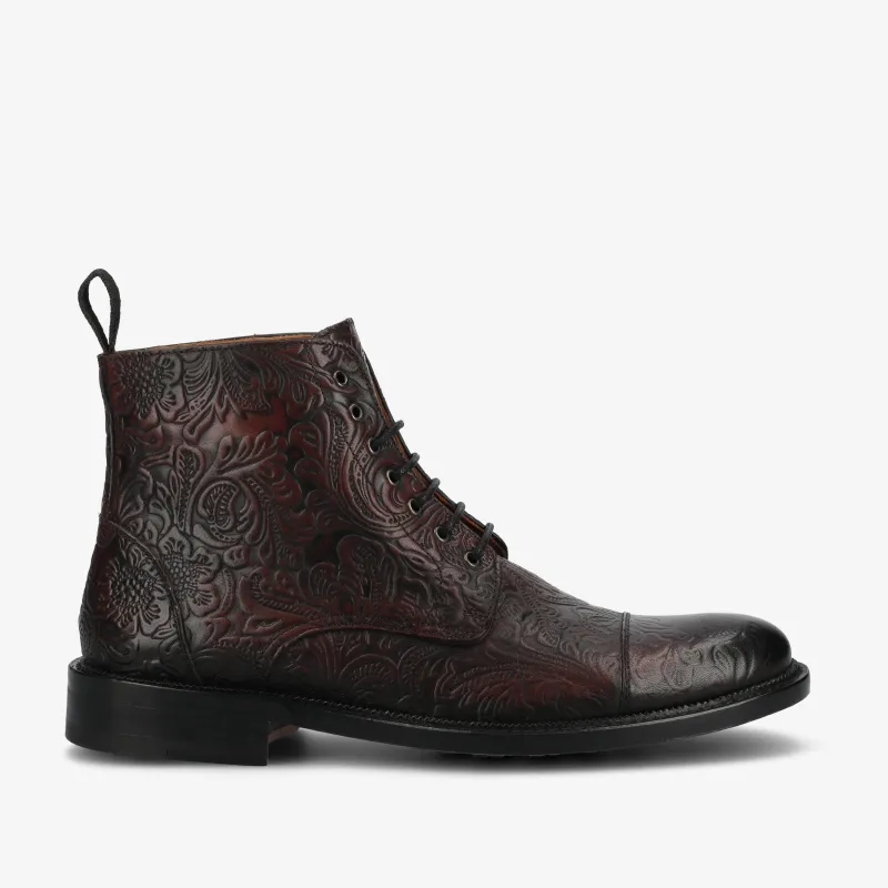 The Rome Boot in Morado Viejo sold by Taft