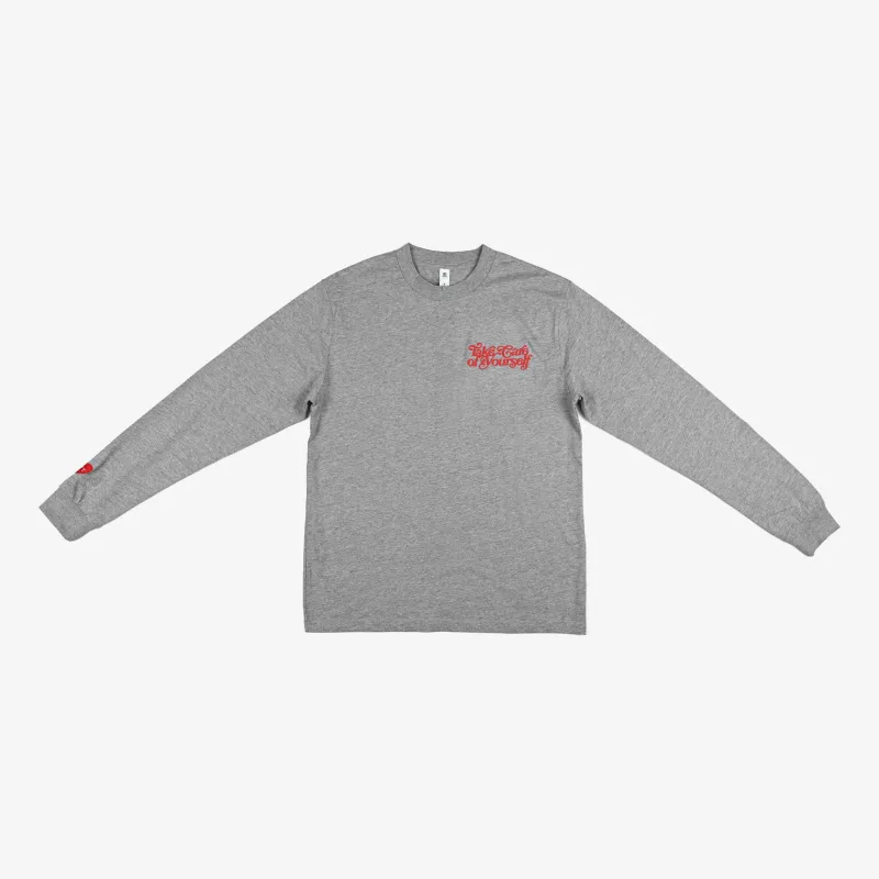 Take Care Long Sleeve Shirt in Grey sold by Taft