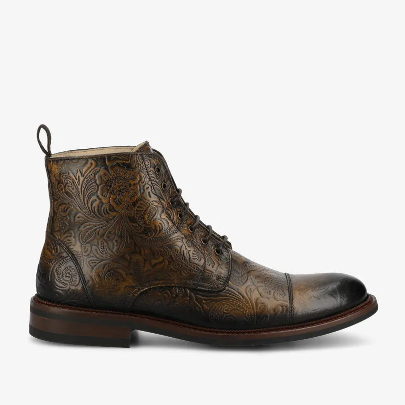 The Rome Boot in Oro Viejo sold by Taft