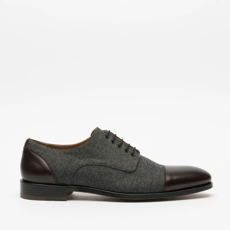 The Jack Shoe in Grey/Oxblood made by Taft