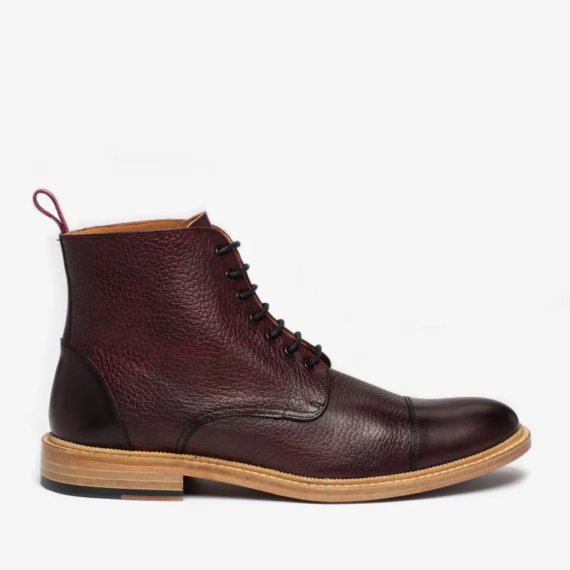 The Rome Boot in Oxblood sold by Taft