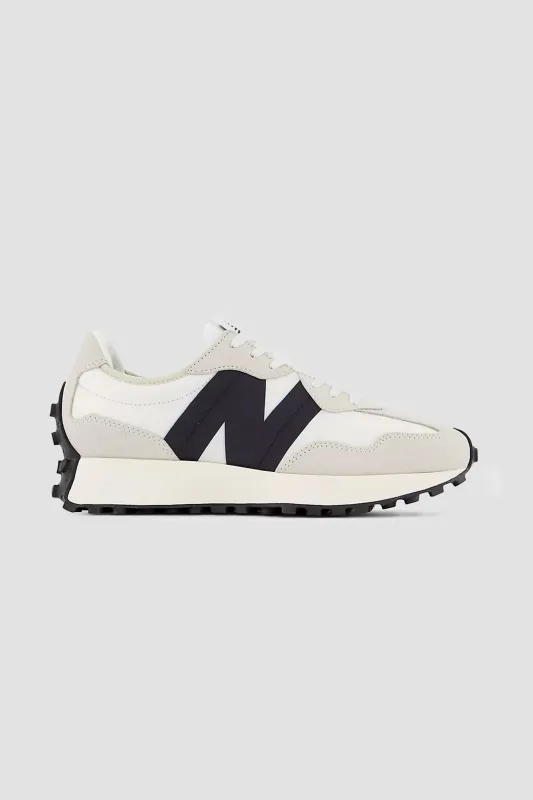 New Balance Women's 327 Sneaker in Sea Salt with White and Black made by New Balance