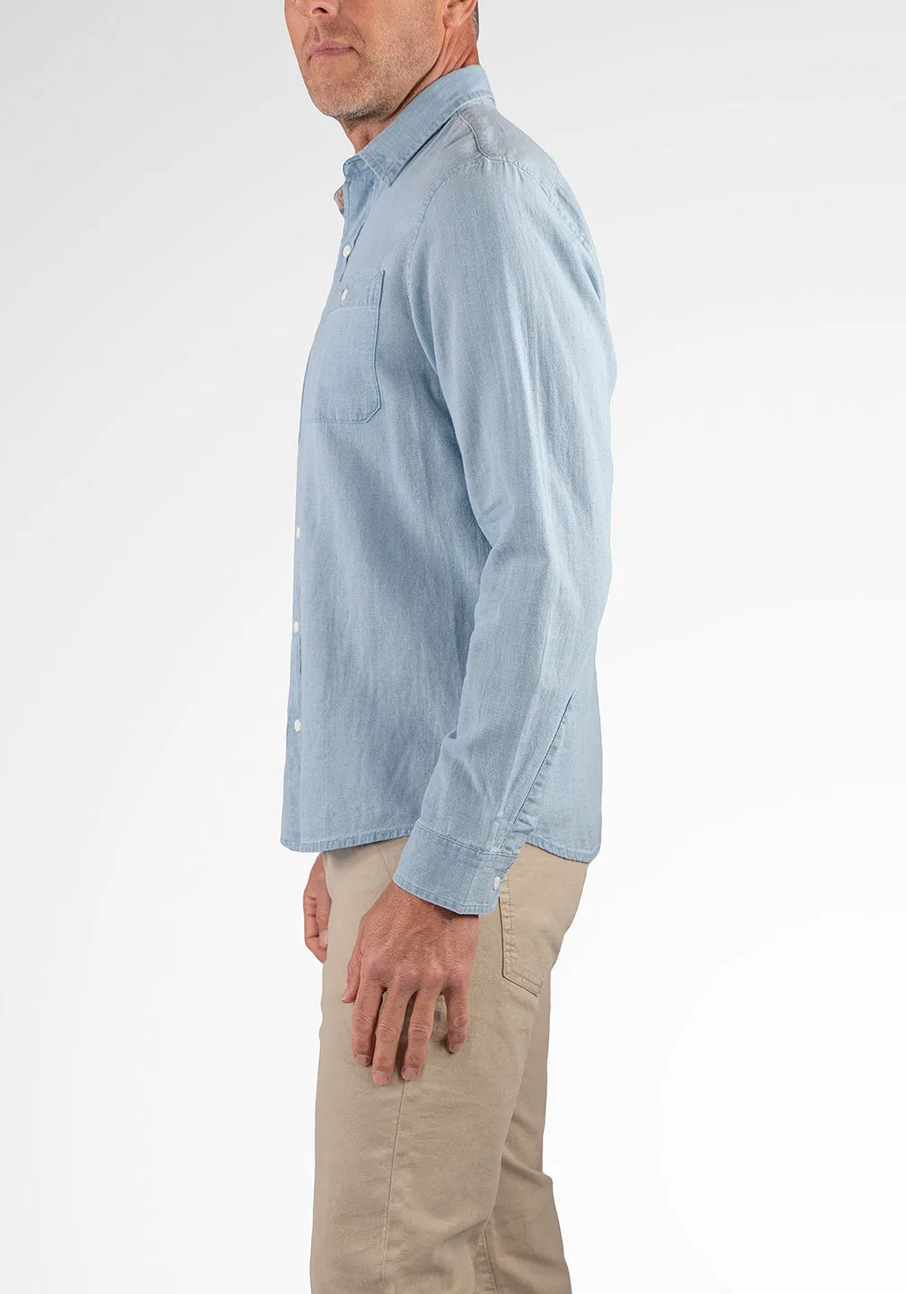 Work Shirt - Indigo Cotton Linen Chambray sold by Tailor Vintage product image thumbnail 2