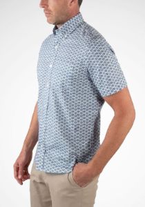 Airotec® Printed Stretch Poplin Short Sleeve Shirt sold by Tailor Vintage