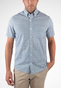 Airotec® Printed Stretch Poplin Short Sleeve Shirt sold by Tailor Vintage